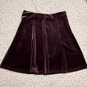 GAP Velvet A-Line Skirt in Deep Plum